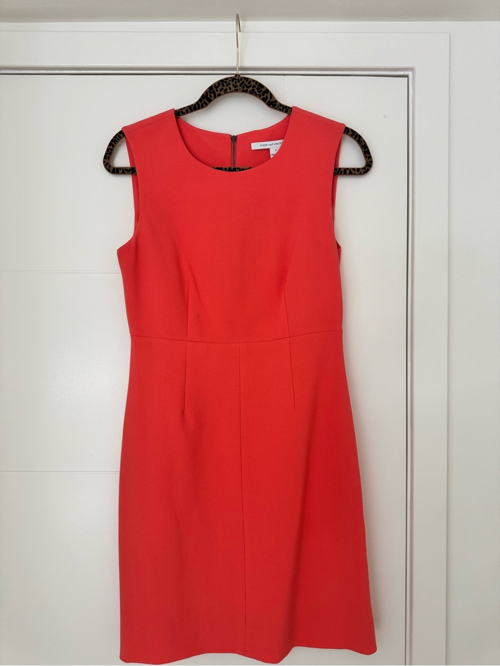 Diane Von Furstenberg Sleeveless coral  Mini Sheath Dress